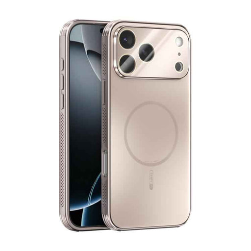 For iPhone 17 Pro Max ABEEL Heat Dissipation Frosted MagSafe Phone Case with Lens Film(Rose Gold)