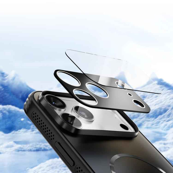 For iPhone 17 ABEEL Heat Dissipation Frosted MagSafe Phone Case with Lens Film(Dark Blue)