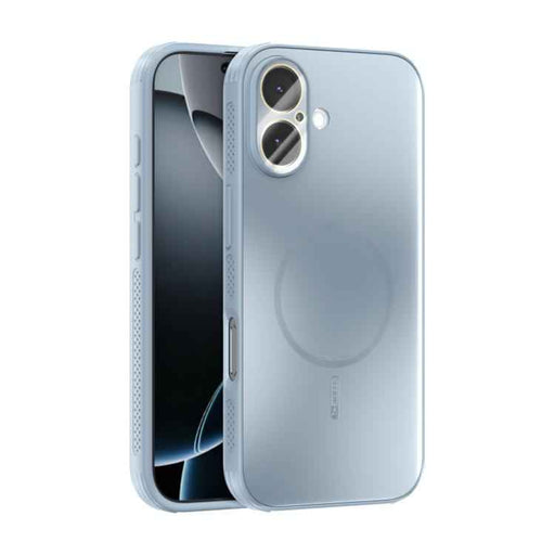 For iPhone 17 ABEEL Heat Dissipation Frosted MagSafe Phone Case with Lens Film(Light Blue)