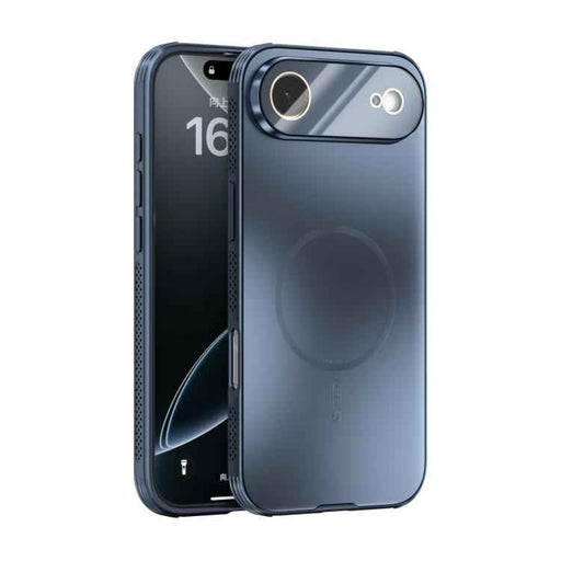 For iPhone 17 Air ABEEL Heat Dissipation Frosted MagSafe Phone Case with Lens Film(Dark Blue)