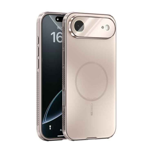 For iPhone 17 Air ABEEL Heat Dissipation Frosted MagSafe Phone Case with Lens Film(Rose Gold)