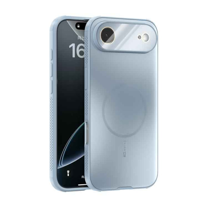 For iPhone 17 Air ABEEL Heat Dissipation Frosted MagSafe Phone Case with Lens Film(Light Blue)