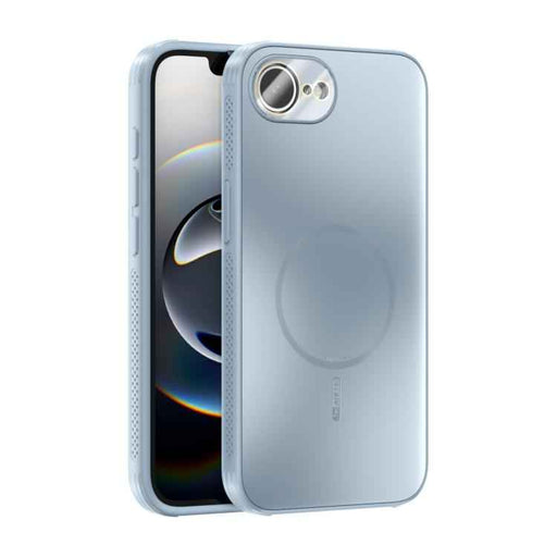For iPhone 16e ABEEL Heat Dissipation Frosted MagSafe Phone Case with Lens Film(Light Blue)