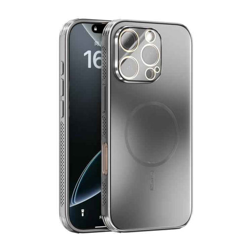 For iPhone 16 Pro ABEEL Heat Dissipation Frosted MagSafe Phone Case with Lens Film(Silver)