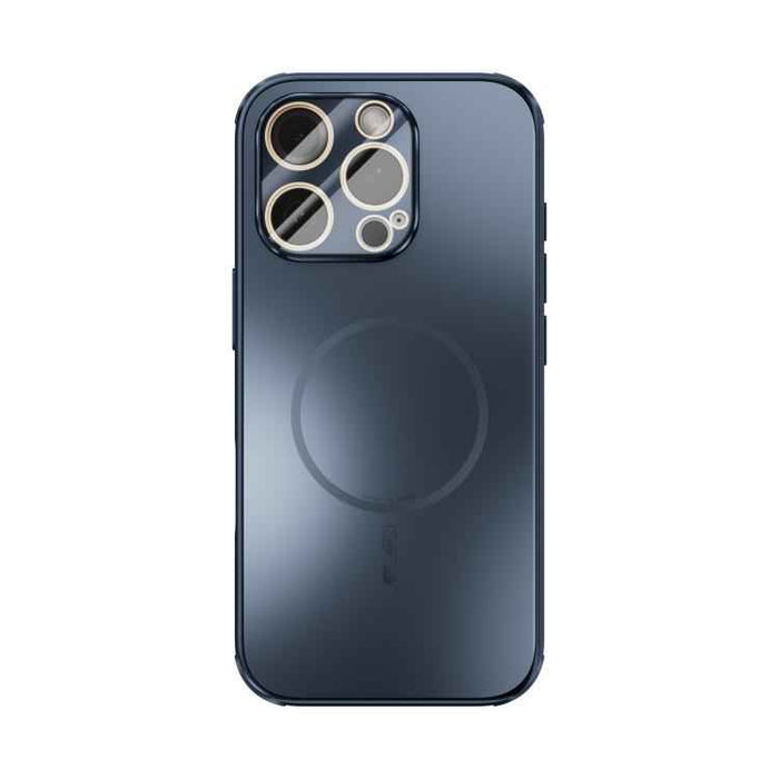 For iPhone 16 Pro ABEEL Heat Dissipation Frosted MagSafe Phone Case with Lens Film(Dark Blue)