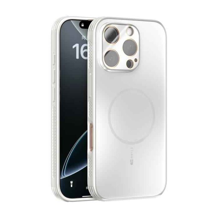 For iPhone 16 Pro ABEEL Heat Dissipation Frosted MagSafe Phone Case with Lens Film(White)