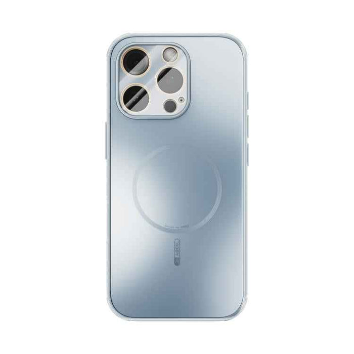 For iPhone 16 Pro ABEEL Heat Dissipation Frosted MagSafe Phone Case with Lens Film(Light Blue)