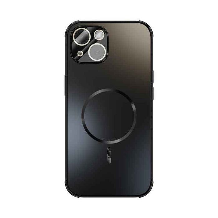 For iPhone 15 ABEEL Heat Dissipation Frosted MagSafe Phone Case with Lens Film(Black)