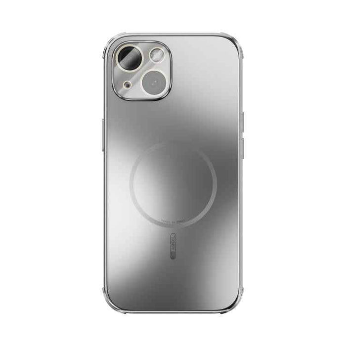 For iPhone 15 ABEEL Heat Dissipation Frosted MagSafe Phone Case with Lens Film(Silver)