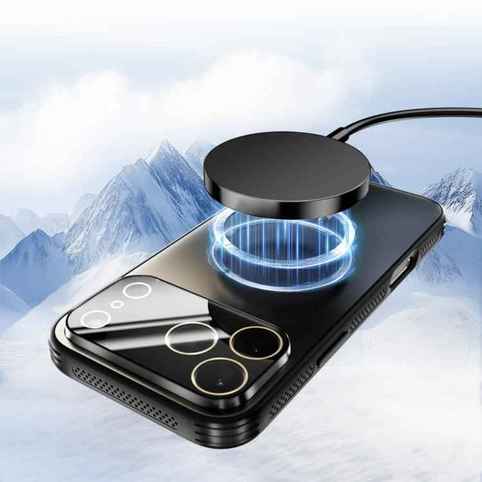 For iPhone 15 ABEEL Heat Dissipation Frosted MagSafe Phone Case with Lens Film(Silver)