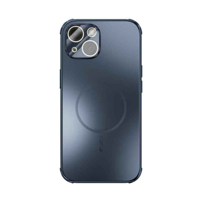 For iPhone 15 ABEEL Heat Dissipation Frosted MagSafe Phone Case with Lens Film(Dark Blue)