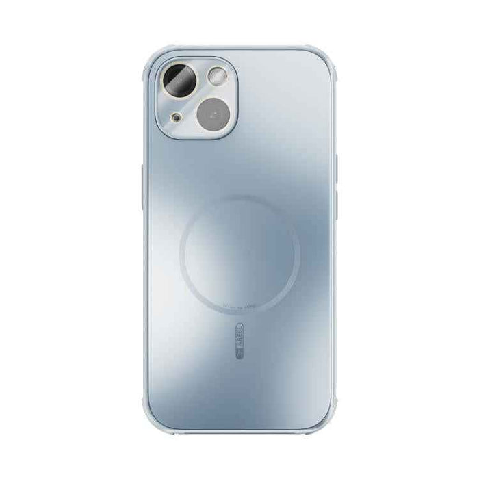 For iPhone 15 ABEEL Heat Dissipation Frosted MagSafe Phone Case with Lens Film(Light Blue)