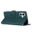 For iPhone 17 Skin Feel Heart Embossed Leather Phone Case with Long Lanyard(Green)