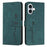 For iPhone 17 Skin Feel Heart Embossed Leather Phone Case with Long Lanyard(Green)