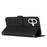 For iPhone 17 Skin Feel Heart Embossed Leather Phone Case with Long Lanyard(Black)