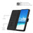 For iPhone 17 Skin Feel Heart Embossed Leather Phone Case with Long Lanyard(Black)