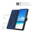For iPhone 17 Skin Feel Heart Embossed Leather Phone Case with Long Lanyard(Blue)