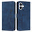 For iPhone 17 Skin Feel Heart Embossed Leather Phone Case with Long Lanyard(Blue)