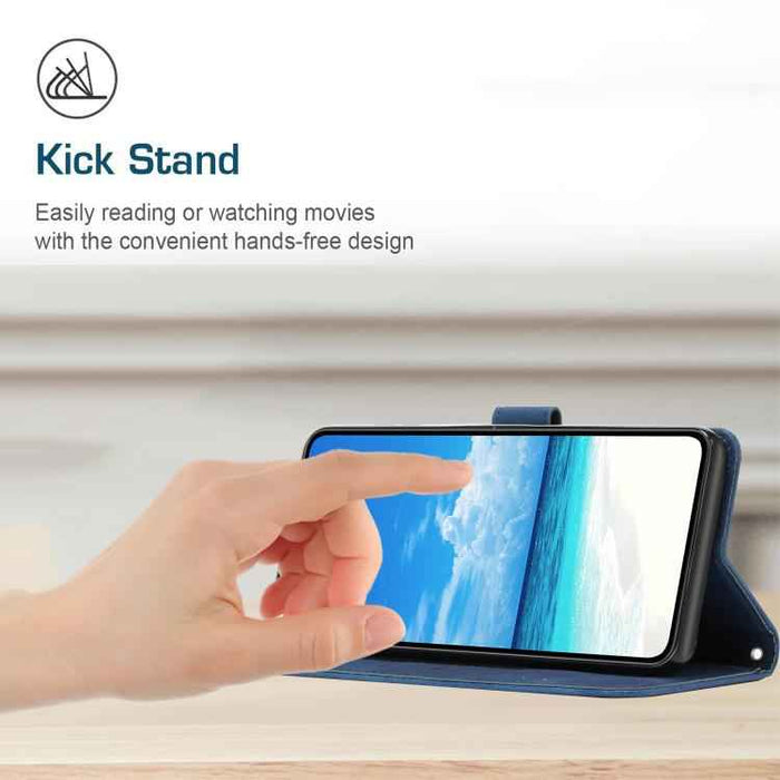 For iPhone 17 Skin Feel Heart Embossed Leather Phone Case with Long Lanyard(Blue)
