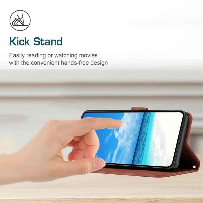 For iPhone 17 Skin Feel Heart Embossed Leather Phone Case with Long Lanyard(Brown)