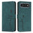 For iPhone 17 Air Skin Feel Heart Embossed Leather Phone Case with Long Lanyard(Green)