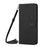 For iPhone 17 Air Skin Feel Heart Embossed Leather Phone Case with Long Lanyard(Black)