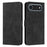 For iPhone 17 Air Skin Feel Heart Embossed Leather Phone Case with Long Lanyard(Black)