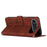 For iPhone 17 Air Skin Feel Heart Embossed Leather Phone Case with Long Lanyard(Brown)