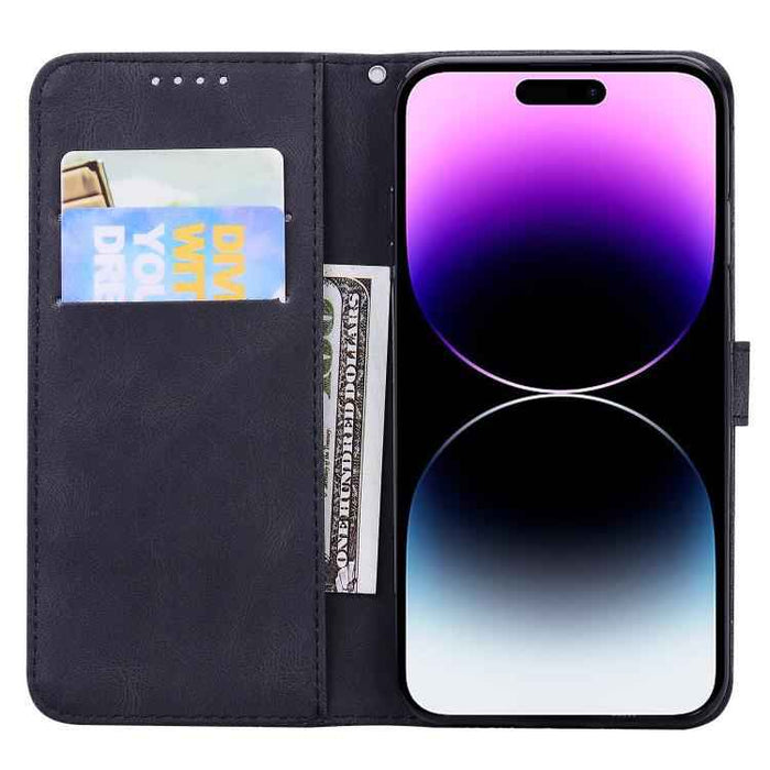 For iPhone 17 Pro Max Retro Skin Feel Butterflies Embossing Horizontal Flip Leather Phone Case(Black)