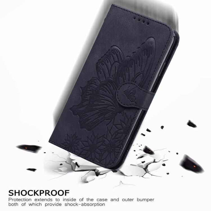 For iPhone 17 Pro Max Retro Skin Feel Butterflies Embossing Horizontal Flip Leather Phone Case(Black)