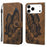 For iPhone 17 Pro Max Retro Skin Feel Butterflies Embossing Horizontal Flip Leather Phone Case(Brown)