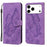 For iPhone 17 Pro Max Retro Skin Feel Butterflies Embossing Horizontal Flip Leather Phone Case(Purple)