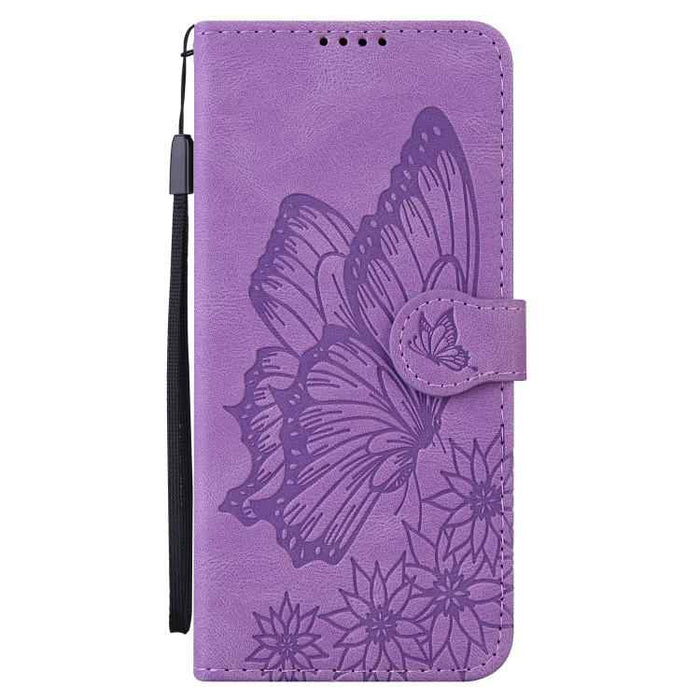 For iPhone 17 Pro Retro Skin Feel Butterflies Embossing Horizontal Flip Leather Phone Case(Purple)