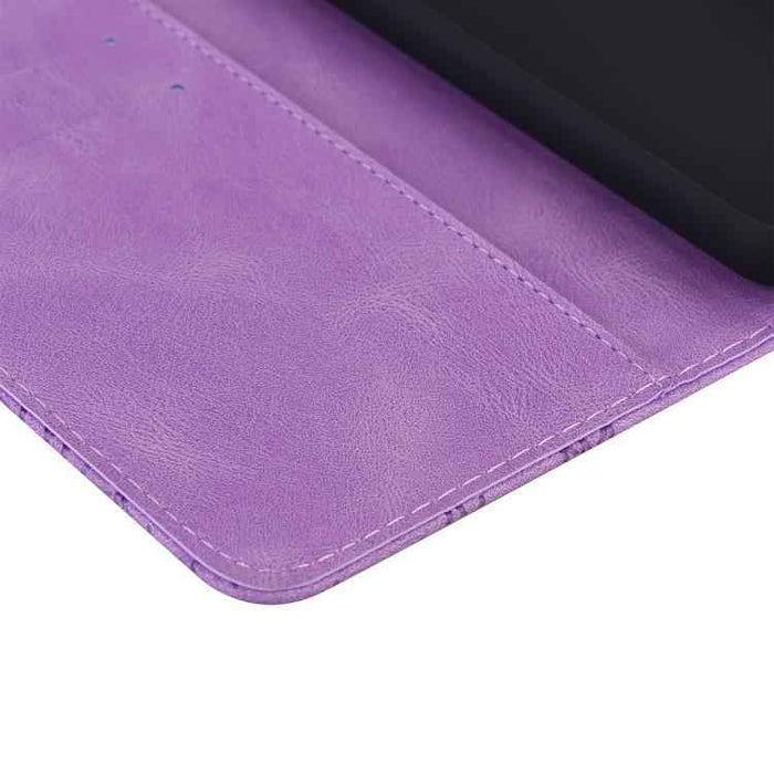 For iPhone 17 Pro Retro Skin Feel Butterflies Embossing Horizontal Flip Leather Phone Case(Purple)