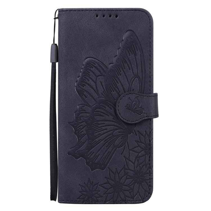 For iPhone 17 Retro Skin Feel Butterflies Embossing Horizontal Flip Leather Phone Case(Black)