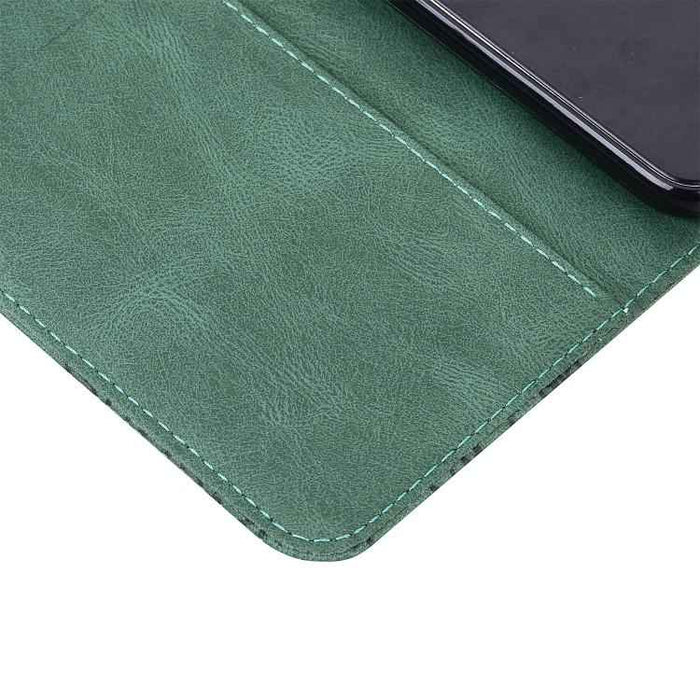 For iPhone 17 Retro Skin Feel Butterflies Embossing Horizontal Flip Leather Phone Case(Green)
