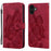 For iPhone 17 Retro Skin Feel Butterflies Embossing Horizontal Flip Leather Phone Case(Red)