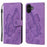 For iPhone 17 Retro Skin Feel Butterflies Embossing Horizontal Flip Leather Phone Case(Purple)