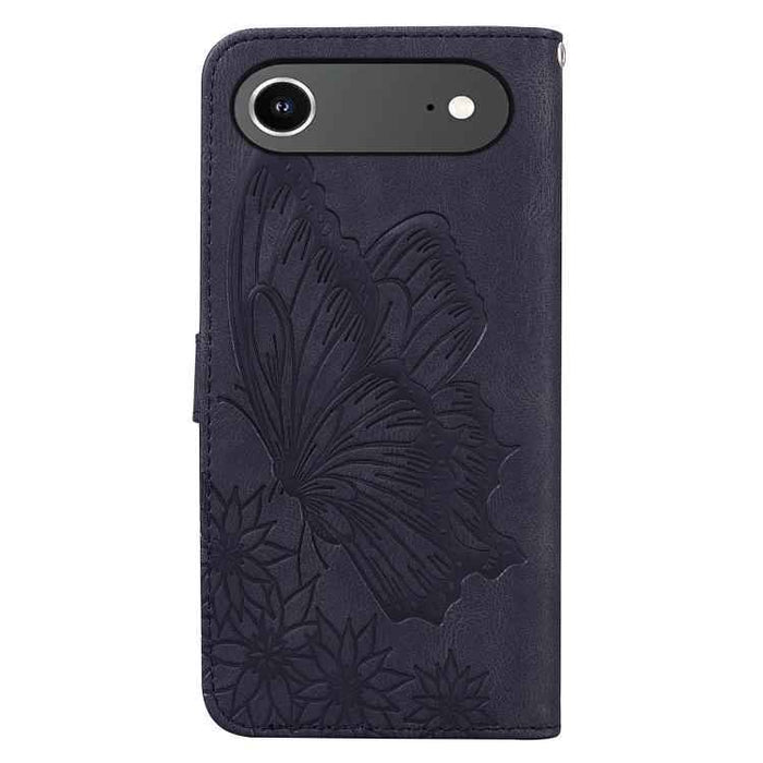 For iPhone 17 Air Retro Skin Feel Butterflies Embossing Horizontal Flip Leather Phone Case(Black)