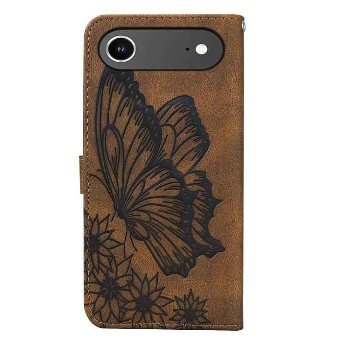 For iPhone 17 Air Retro Skin Feel Butterflies Embossing Horizontal Flip Leather Phone Case(Brown)