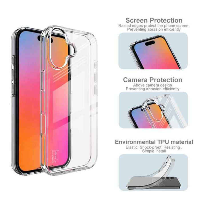 For iPhone 17 imak UX-10 Series Transparent Shockproof TPU Phone Case(Transparent)