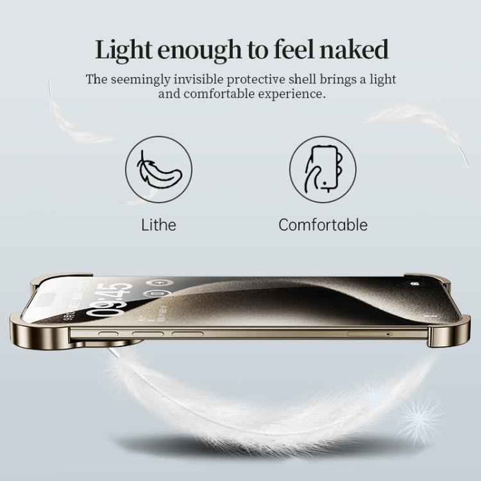For iPhone 17 Pro Frameless Metal Corner Pad Phone Case with Lens Film(Grey)
