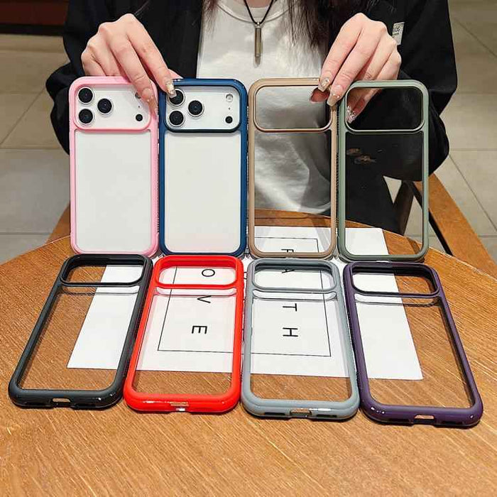 For iPhone 17 Pro Max Solid Color Edge Transparency Acrylic TPU Phone Case(Royal Blue)