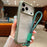 For iPhone 17 Pro Max Solid Color Edge Transparency Acrylic TPU Phone Case with Wrist Strap(Army Green)