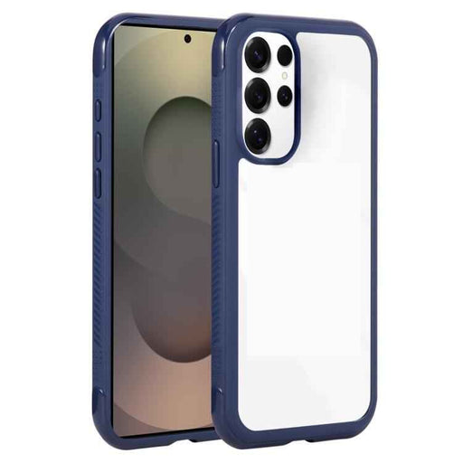 For Samsung Galaxy S25 Ultra / S24 Ultra 5G Solid Color Edge Transparency Acrylic TPU Phone Case(Royal Blue)