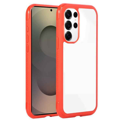 For Samsung Galaxy S25 Ultra / S24 Ultra 5G Solid Color Edge Transparency Acrylic TPU Phone Case(Red)