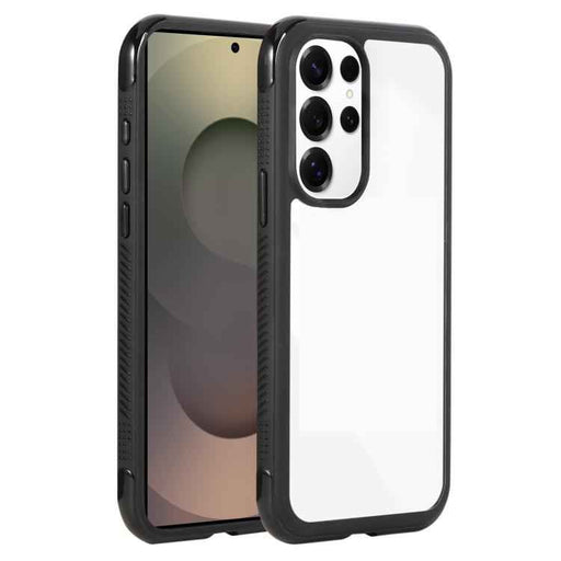 For Samsung Galaxy S25 Ultra / S24 Ultra 5G Solid Color Edge Transparency Acrylic TPU Phone Case(Black)