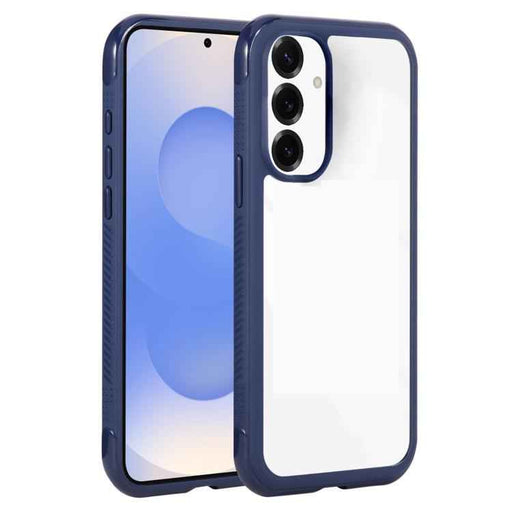 For Samsung Galaxy S25 / S24 5G Solid Color Edge Transparency Acrylic TPU Phone Case(Royal Blue)