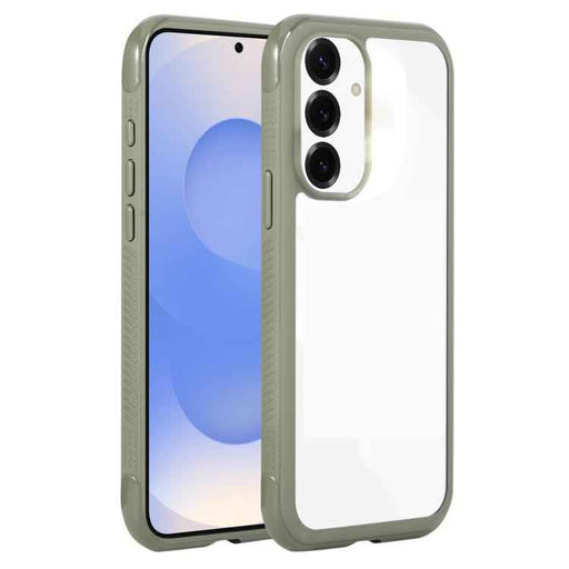 For Samsung Galaxy S25 / S24 5G Solid Color Edge Transparency Acrylic TPU Phone Case(Army Green)