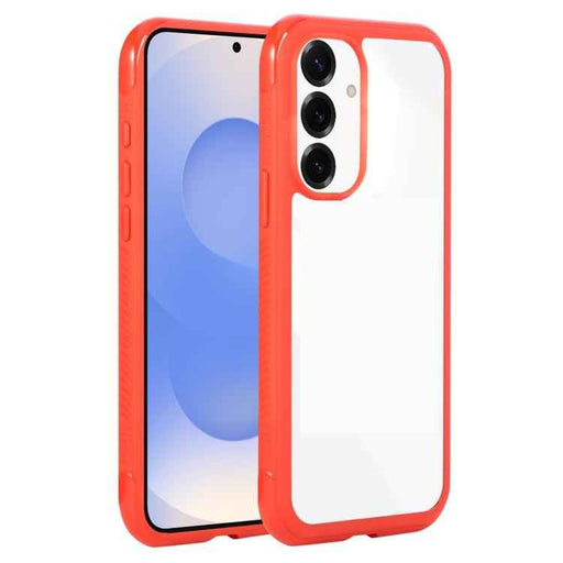 For Samsung Galaxy S25 / S24 5G Solid Color Edge Transparency Acrylic TPU Phone Case(Red)